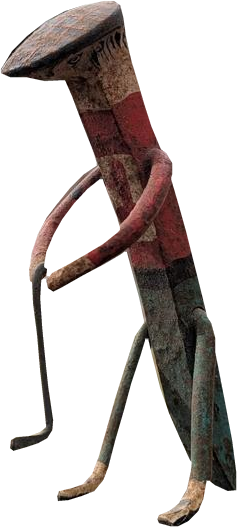 Railroad-nail golfer, side view