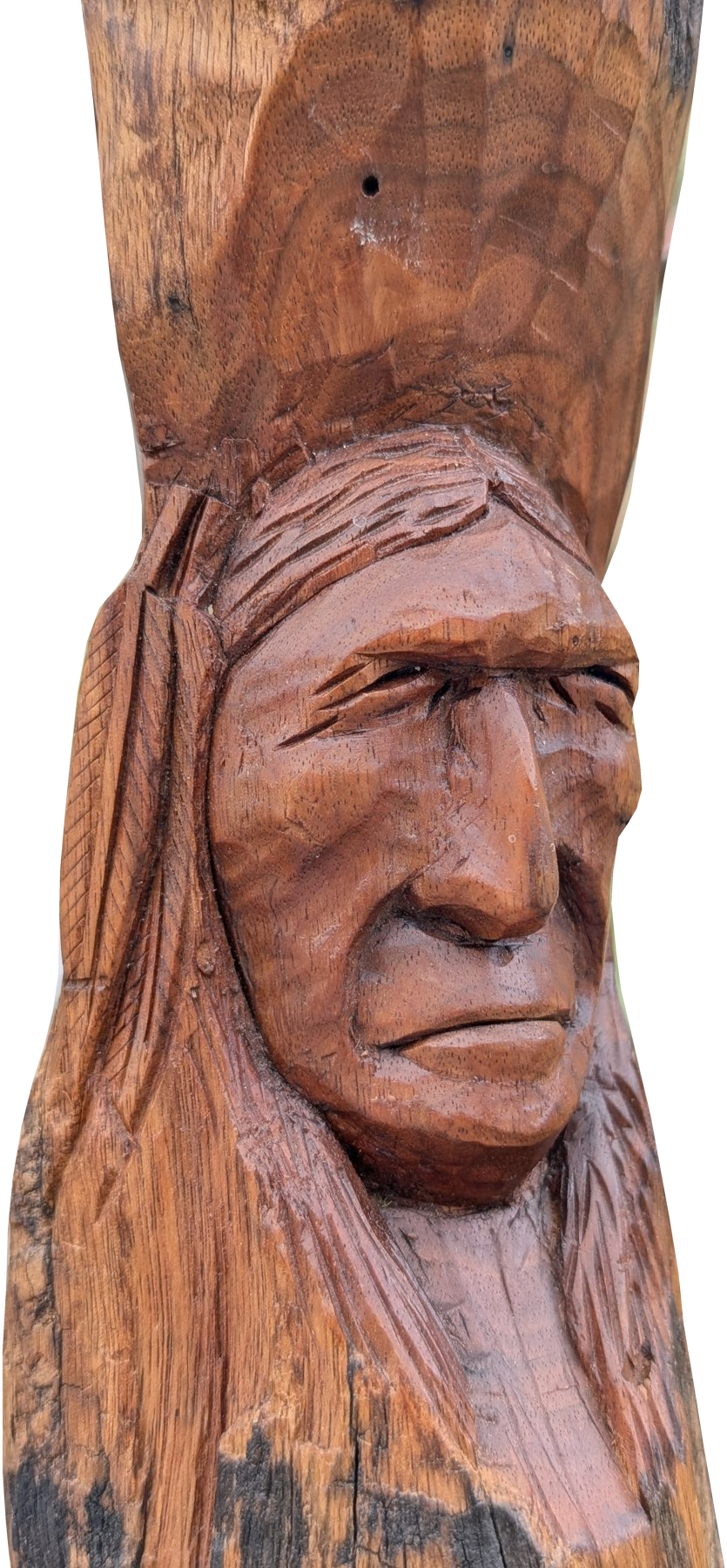 David Goodlett carving, side