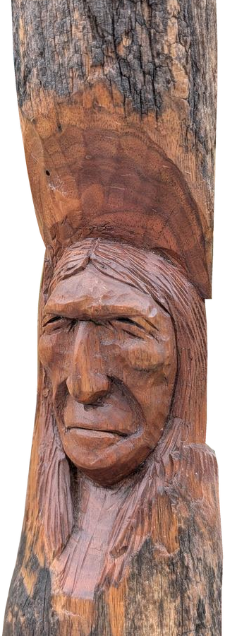David Goodlett carving, back